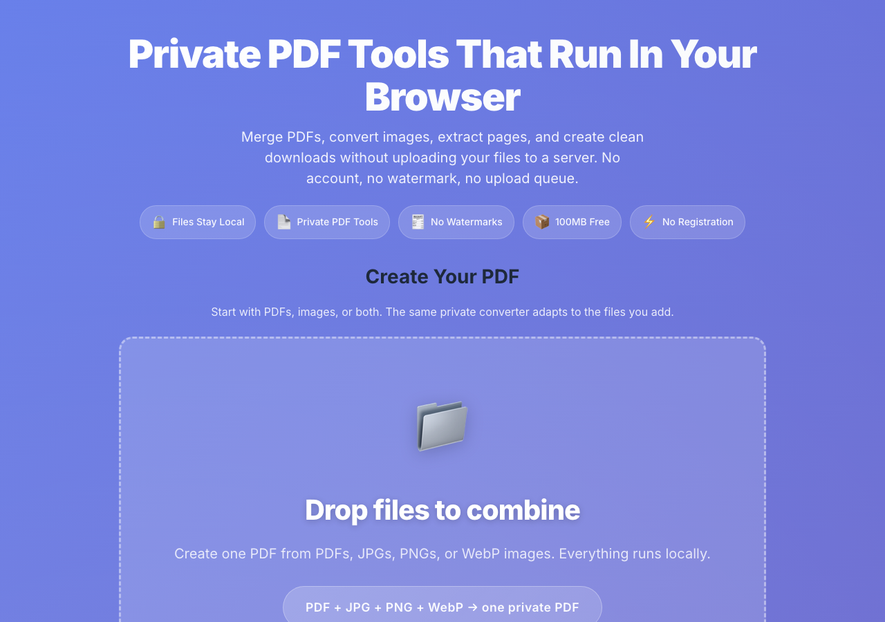 DropInPDF website screenshot
