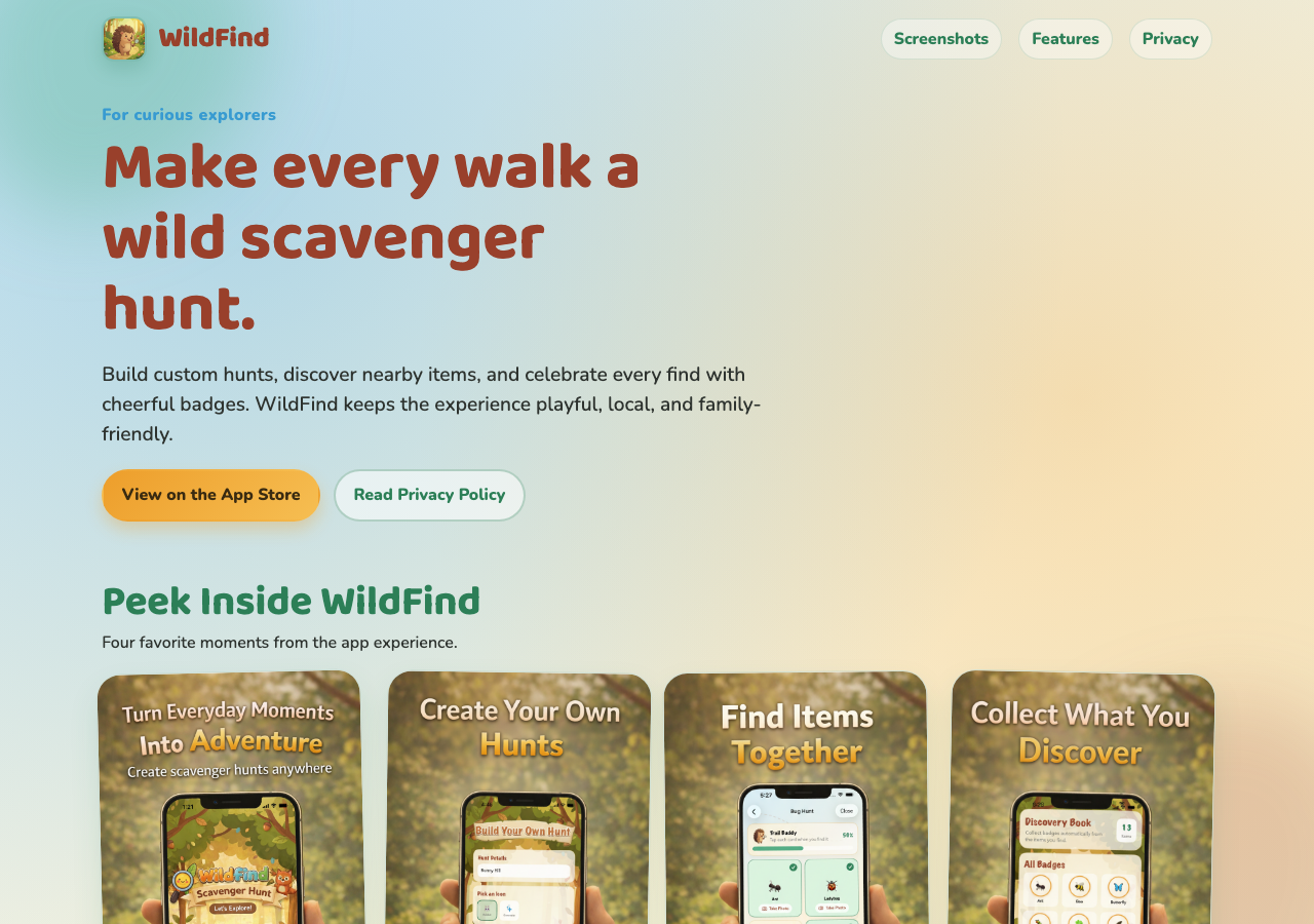 WildFind website screenshot